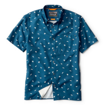 Printed Tech Chambray Short-Sleeved Shirt